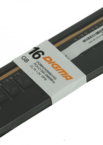 Память DDR4 16Gb 2666MHz Digma DGMAD42666016S RTL PC4-21300 CL19 DIMM 288-pin 1.2В single rank