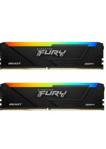 Память DDR4 2x16GB 3200MHz Kingston KF432C16BB2AK2/32 Fury Beast RGB RTL Gaming PC4-25600 CL16 DIMM 288-pin 1.35В kit single rank с радиатором Ret