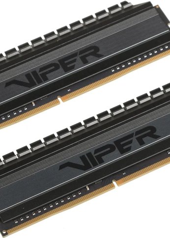 Память DDR4 2x4Gb 3200MHz Patriot PVB48G320C6K Viper 4 Blackout RTL Gaming PC4-25600 CL16 DIMM 288-pin 1.35В dual rank с радиатором Ret