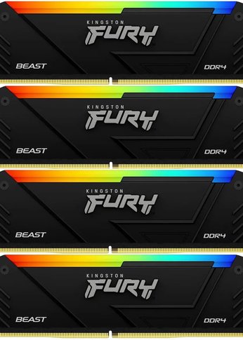 Память DDR4 4x32GB 3200MHz Kingston KF432C16BB2AK4/128 FURY Beast Black RGB Gaming Memory Non-ECC, CL16, 1.35V, XMP RTL