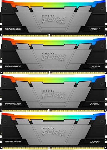 Память DDR4 4x8GB 3200MHz Kingston KF432C16RB2AK4/32 Fury Renegade RGB RTL Gaming PC4-25600 CL16 DIMM 288-pin 1.35В dual rank с радиатором Ret