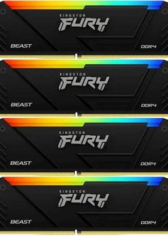 Память DDR4 4x8GB 3600MHz Kingston KF436C17BB2AK4/32 Fury Beast RGB RTL Gaming PC4-28800 CL17 DIMM 288-pin 1.35В kit single rank с радиатором Ret