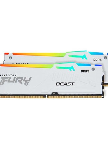 Память DDR5 2x16GB 5200MHz Kingston KF552C40BWAK2-32 FURY Beast White RGB XMP PC5-41600 CL40 288-pin