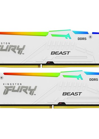 Память DDR5 2x32GB 5600MHz Kingston KF556C36BWEAK2-64 FURY Beast White RGB EXPO PC5-44800 CL36 DIMM 288-pin