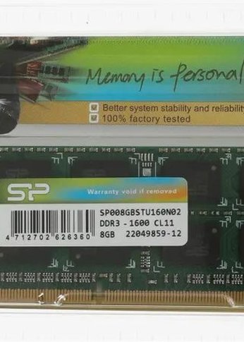 Память SO-DIMM DDR3 8Gb 1600MHz Silicon Power SP008GbSTU160N02 RTL PC3-12800 CL11 204-pin 1.5В Ret