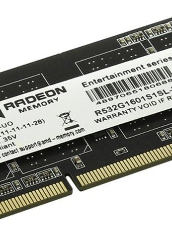 Память SO-DIMM DDR3L 2Gb 1600MHz AMD R532G1601S1SL-UO OEM PC3-12800 CL11 204-pin 1.35В OEM