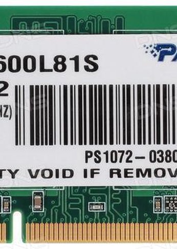 Память SO-DIMM DDR3L 4Gb 1600MHz Patriot PSD34G1600L81S RTL PC3-12800 CL11 204-pin 1.35В single rank Ret