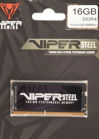Память SO-DIMM DDR4 16Gb 2666MHz Patriot PVS416G266C8S Viper Steel RTL PC4-21300 CL18 260-pin 1.2В Ret