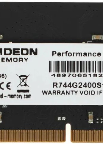 Память SO-DIMM DDR4 4Gb 2400MHz AMD R744G2400S1S-U Radeon R7 Performance Series RTL PC4-19200 CL16 260-pin 1.2В Ret