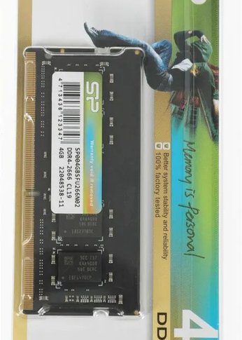 Память SO-DIMM DDR4 4Gb 2666MHz Silicon Power SP004GbSFU266N02 RTL PC4-21300 CL19 260-pin 1.2В single rank Ret