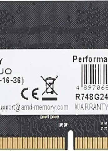 Память SO-DIMM DDR4 8Gb 2400MHz AMD R748G2400S2S-UO Radeon R7 Performance Series OEM PC4-19200 CL16 260-pin 1.2В OEM