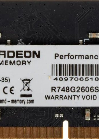 Память SO-DIMM DDR4 8Gb 2666MHz AMD R748G2606S2S-UO Radeon R7 Performance Series OEM PC4-21300 CL16 260-pin 1.2В OEM