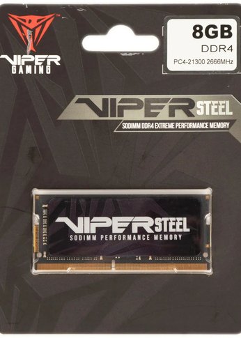 Память SO-DIMM DDR4 8Gb 2666MHz Patriot PVS48G266C8S Viper Steel RTL PC4-21300 CL18 260-pin 1.2В single rank Ret