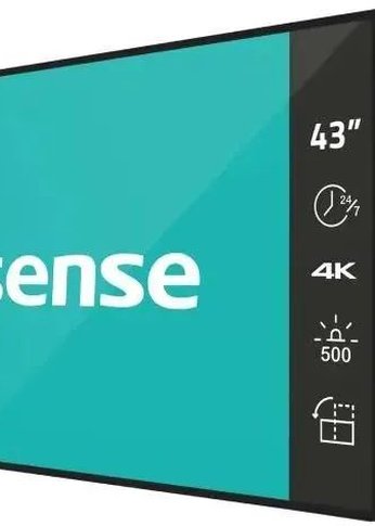 Панель Hisense 43" 43DM66D черный D-LED DID LED 8ms 16:9 HDMI M/M матовая 1200:1 500cd 178гр/178гр 3840x2160 DP 4K USB 8.5кг