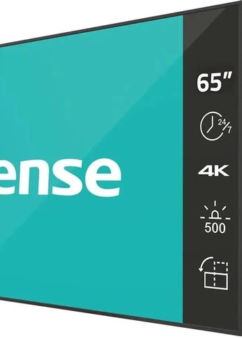 Панель Hisense 65" 65DM66D черный D-LED DID LED 8ms 16:9 HDMI M/M матовая 1200:1 500cd 178гр/178гр 3840x2160 DP 4K USB 21.5кг
