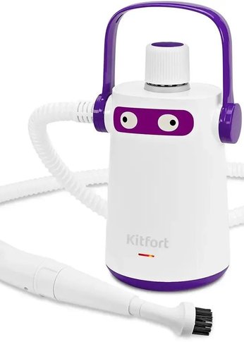 Пароочиститель ручной Kitfort КТ-9109-1 1000Вт белый/фиолетовый