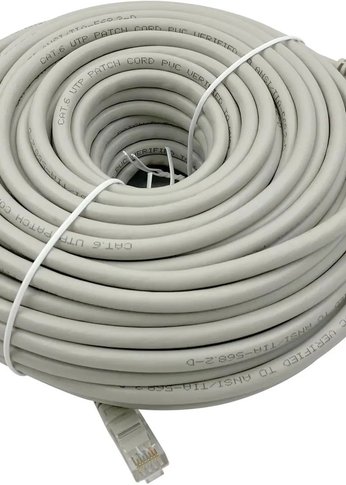 Патч-корд Buro UTP 4 пары cat6 CCA molded 30м серый RJ-45 (m)-RJ-45 (m)