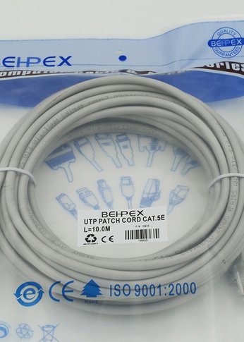 Патч-корд cat5E molded 10м серый RJ-45 (m)-RJ-45 (m)