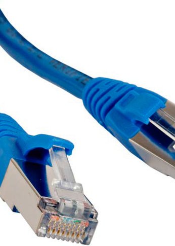 Патч-корд Hyperline PC-LPM-STP-RJ45-RJ45-C5e-0.5M-LSZH-BL F/UTP общий экран RJ-45<>RJ-45 кат.5E 0.5м синий LS
