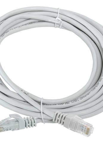 Патч-корд ITK PC01-C5EU-5M-G UTP RJ-45 вил.-вилка RJ-45 кат.5E 5м серый ПВХ (уп.:1шт)