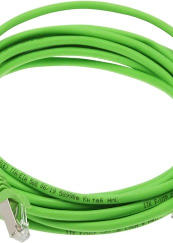 Патч-корд ITK PC02-C5EFL-5M FTP RJ-45 вил.-вилка RJ-45 кат.5E 5м зеленый LSZH (уп.:1шт)