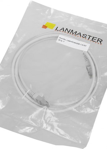 Патч-корд Lanmaster LAN-PC45/S5E-1.5-GY FTP RJ-45 вил.-вилка RJ-45 кат.5E 1.5м серый LSZH (уп.:1шт)