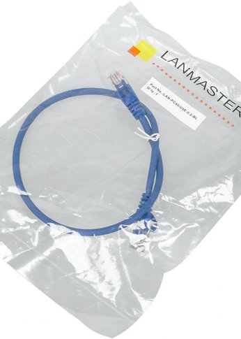 Патч-корд Lanmaster LAN-PC45/U5E-0.5-BL UTP RJ-45 вил.-вилка RJ-45 кат.5E 0.5м синий LSZH (уп.:1шт)