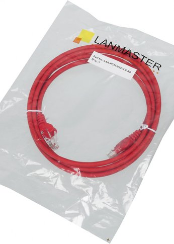 Патч-корд Lanmaster LAN-PC45/U5E-2.0-RD UTP RJ-45 вил.-вилка RJ-45 кат.5E 2м красный LSZH (уп.:1шт)