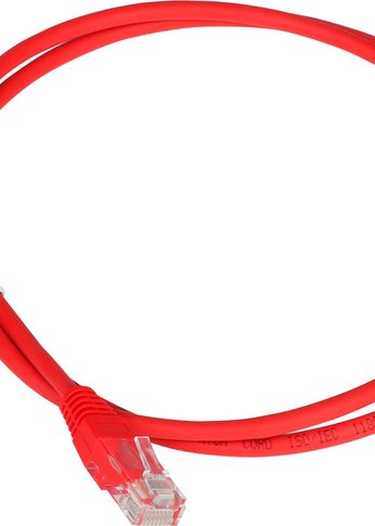 Патч-корд Lanmaster TWT-45-45-1.0-RD UTP RJ-45 вил.-вилка RJ-45 кат.5E 1м красный ПВХ (уп.:1шт)