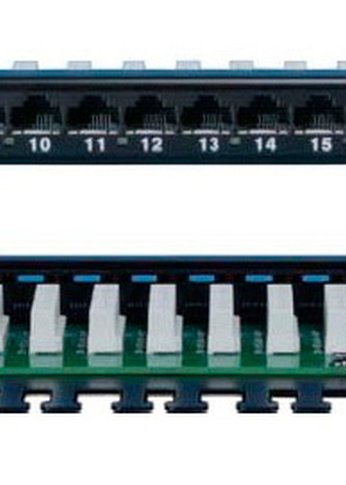 Патч-панель Hyperline PPHD-19-24-8P8C-C5E-110D 19" 0.5U 24xRJ45 кат.5e UTP