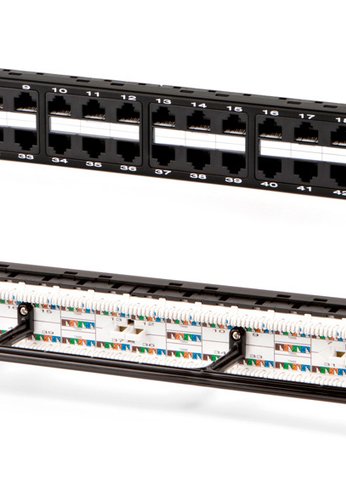 Патч-панель Hyperline PPHD-19-48-8P8C-C5E-110D 19" 1U 48xRJ45 кат.5e UTP