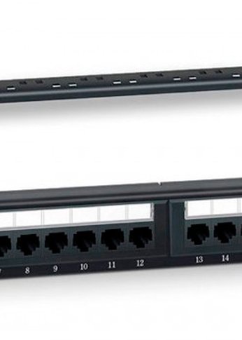 Патч-панель WRline WR-PL-24-C5E-D 19" 1U 24xRJ45 кат.5e