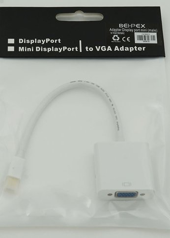 Переходник miniDisplayPort (m) VGA (f) белый