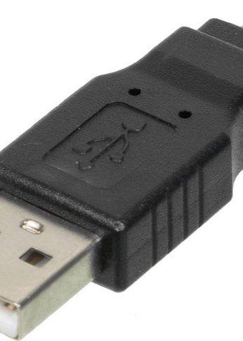 Переходник Ningbo mini USB B (m) USB A(m) черный