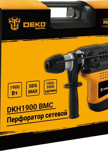 Перфоратор Deko DKH1900 патрон:SDS-max уд.:9Дж 1900Вт (кейс в комплекте)