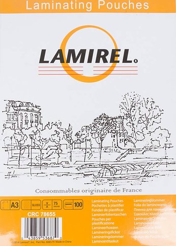 Пленка для ламинирования Fellowes 75мкм A3 (100шт) глянцевая Lamirel (LA-78655)