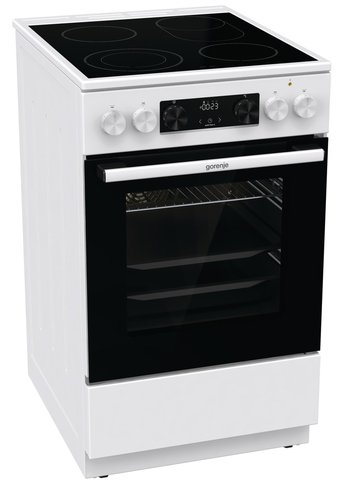 Плита электрическая Gorenje GECS5C70WA белый/черный стеклокерамика (без крышки)