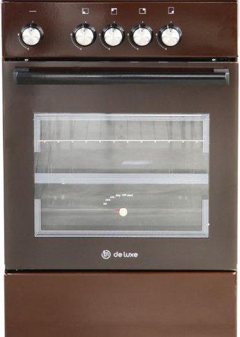 Плита газовая De Luxe 5040.48г (щ)-014 коричневый (без крышки) реш.сталь