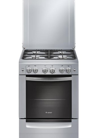 Плита газовая GEFEST ПГ 6100-02 0068 серый метла.крышка реш.чугун