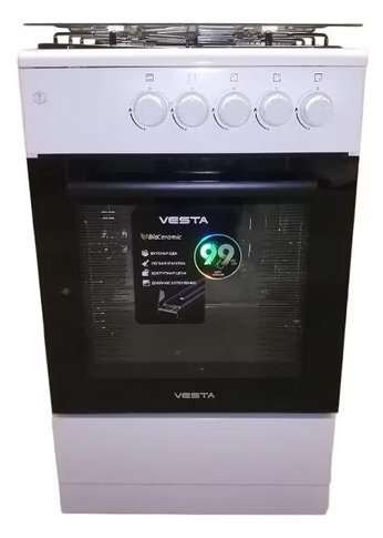 Плита газовая Vesta Bergamo VGG 50 10-G белый с Гк дух