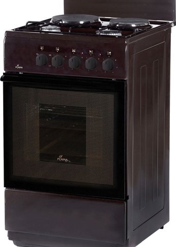 Плита комбинированная Flama RK 2201 B коричневый (без крышки) реш.сталь