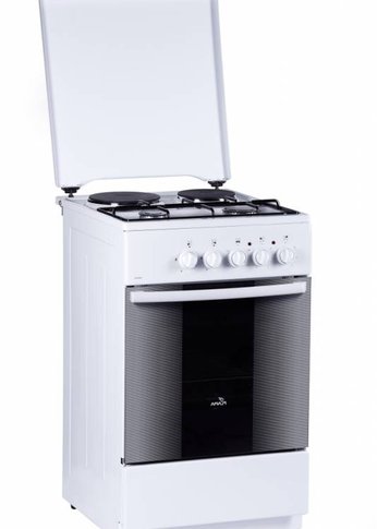 Плита комбинированная Flama RK 2211 W белый реш.сталь