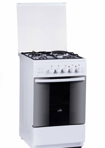 Плита комбинированная Flama RK 23-121 W белый реш.сталь