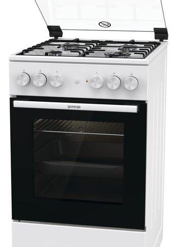 Плита комбинированная Gorenje GK5A21WH белый/черный (стеклянная крышка) реш.сталь