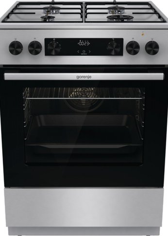 Плита комбинированная Gorenje GKS6C70XJ нержавеющая сталь (без крышки) реш.сталь