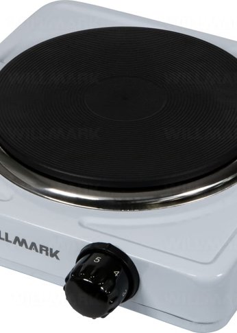 Плитка электрическая Willmark НS-111W (1 чугунная конфорка*155 mm,1000Вт, корпус из нерж.стали, цвет белый) (настольная)