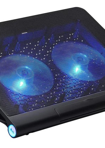 Подставка для ноутбука Buro BU-LCP170-B214 17"398x300x29мм 2xUSB 2x 140ммFAN 926г металлическая сетка/пластик черный