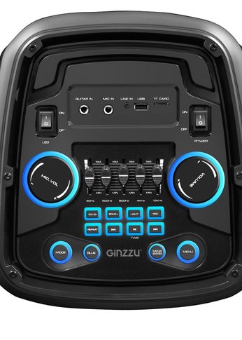 Портативная акустика Ginzzu GM-212 Midi, RGB/BT/USB/TF/FM/ДУ