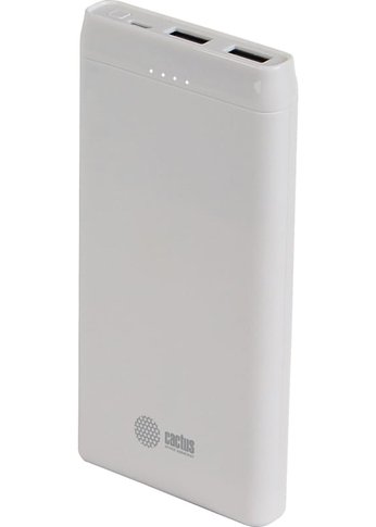 Портативный аккумулятор Cactus CS-PBFSMT-10000 10000mAh 2.1A 2xUSB белый