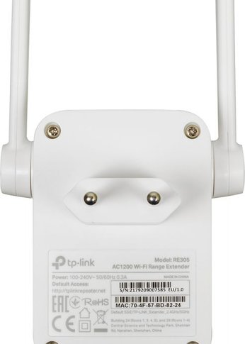 Повторитель беспроводного сигнала TP-Link RE305 AC1200 10/100BASE-TX белый